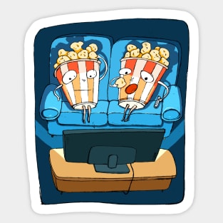 TV and Popcorn Sticker